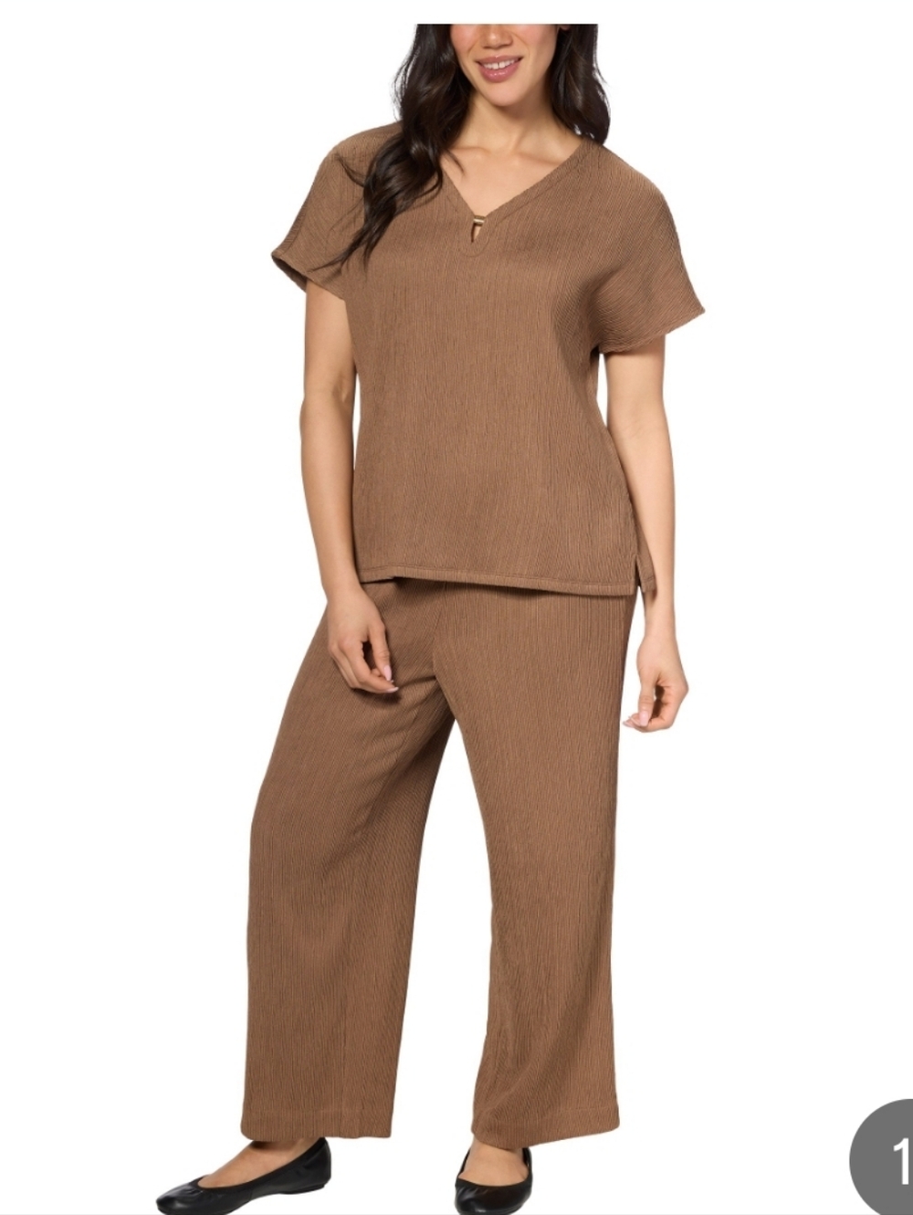 (6) Jones New York Ladies Texture Croped Top